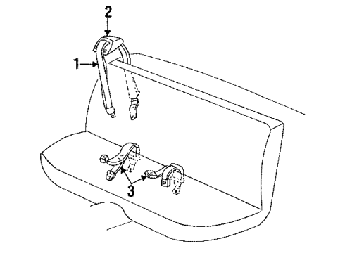 1992 Chevy Lumina ESCUTCHEON, Seat Belt Diagram for 10223998