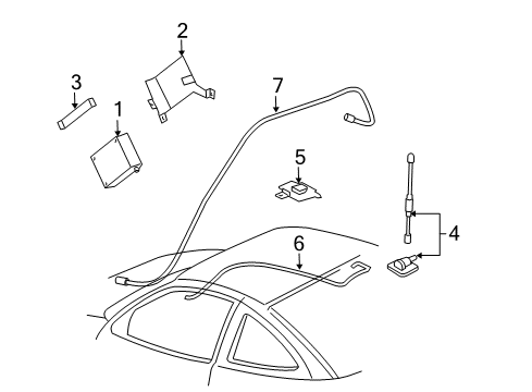 2005 Chevy Cavalier Cable,Navigation Antenna Coaxial Diagram for 88953294