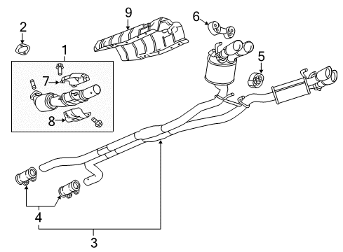 2014 Chevy Camaro Converter Assembly, 3Way Ctltc(W/Exh Pipe) Diagram for 84338055