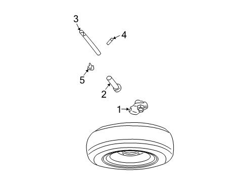 2004 GMC Savana 2500 Guide, Spare Wheel Hoist Shaft Diagram for 15969892