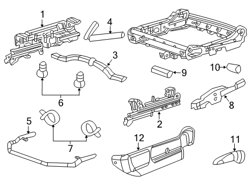 2000 Chevy Impala Spring,Driver Seat Adjuster Handle Diagram for 16816548