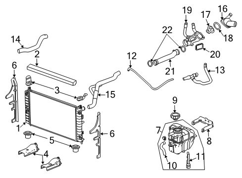 2006 Pontiac G6 Hose, Radiator Outlet (Poa) Diagram for 22671301