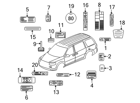 2005 Chevy Uplander Information Labels Diagram