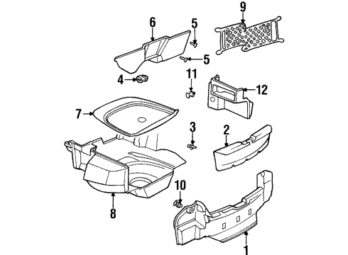 1996 Oldsmobile Aurora Interior Trim - Rear Body Diagram 2 - Thumbnail