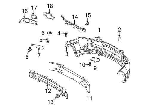 2009 Chevy Aveo5 Front Bumper Diagram