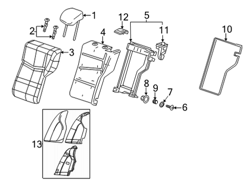 2022 Cadillac CT5 Frame Assembly, R/Seat Bk Diagram for 84217827