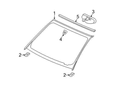 2006 Chevy Equinox Windshield Glass, Reveal Moldings Diagram