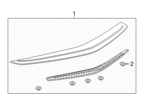 2013 Cadillac ATS Spoiler Pkg, Rear End *Blue)(Instalt Diagram for 22802722