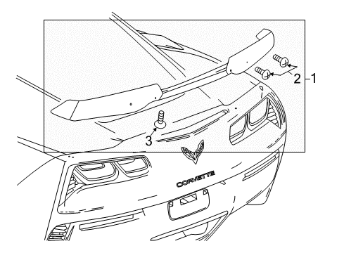 2017 Chevy Corvette Rear Bumper - Spoiler Diagram 2 - Thumbnail