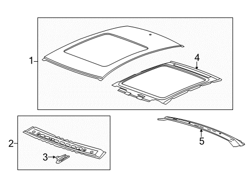 2015 Cadillac XTS Roof & Components Diagram 1 - Thumbnail