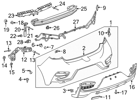 2018 Chevy Cruze Sensor Kit, Parking Asst Alarm Diagram for 23370671