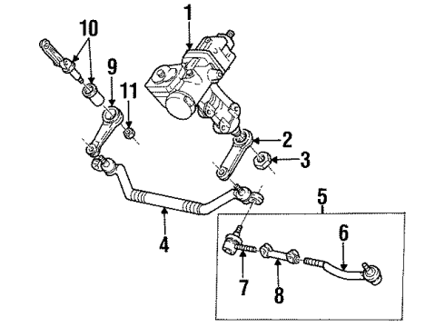 1997 Cadillac Catera Rod,Steering Linkage Relay Diagram for 90510647