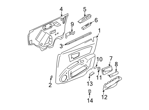 2005 Cadillac CTS Front Side Door Window Regulator Diagram for 15775228