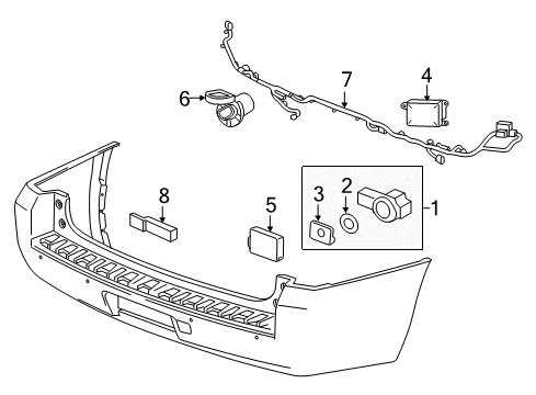 2017 Cadillac Escalade ESV Rear Bumper Diagram 2 - Thumbnail