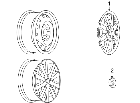 2005 Buick Terraza Wheel Covers & Trim Diagram