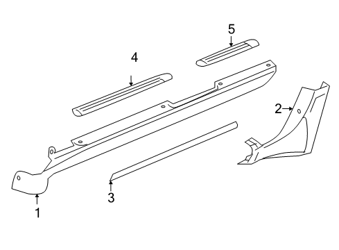 2003 Chevy Trailblazer EXT Pad,Rocker Panel Front Molding Diagram for 88944410