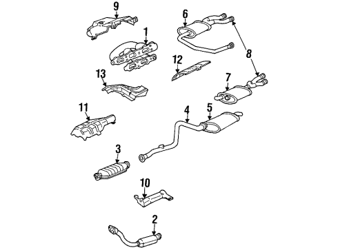 1993 Pontiac Grand Am Muffler Assembly W/Tailpipe Diagram for 22573177