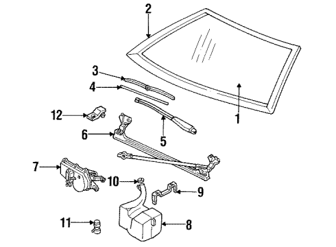 1991 Pontiac Sunbird Transmission, Windshield Wiper Diagram for 22039716