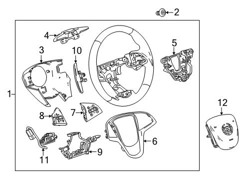 2016 Cadillac CTS Steering Wheel Assembly *Black Diagram for 84304475