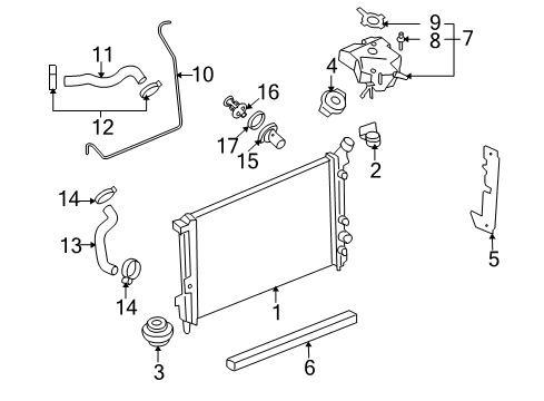 2007 Buick Terraza Radiator & Components Diagram