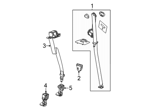 2023 GMC Yukon Rear Seat Belts Diagram 3 - Thumbnail