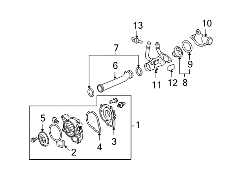 2009 Chevy Malibu Cooling System, Radiator, Water Pump, Cooling Fan Diagram 2 - Thumbnail