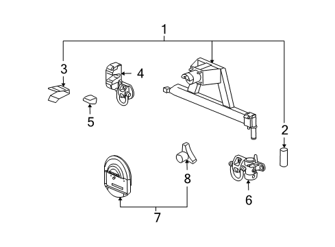 2008 Hummer H2 Carrier & Components - Spare Tire Diagram