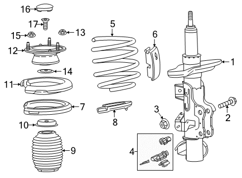 2017 Cadillac ATS Struts & Components - Front Diagram 7 - Thumbnail