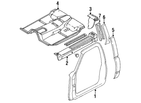 1989 GMC K2500 Rocker Panel, Side Panel, Floor, Uniside Diagram 2 - Thumbnail