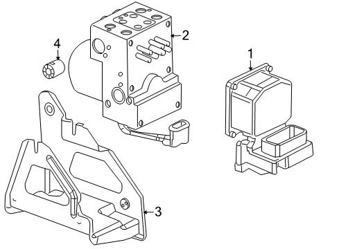 2003 Hummer H2 Insulator Assembly, Brake Pressure Mod Valve Diagram for 25698059