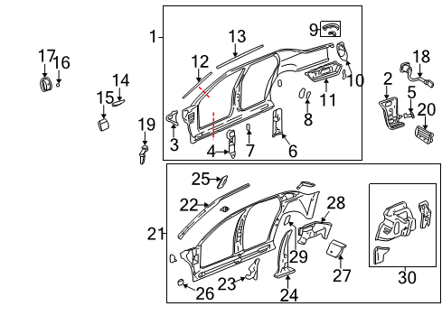 2003 Cadillac DeVille Nut, Striker Anchor Plate Diagram for 11562442