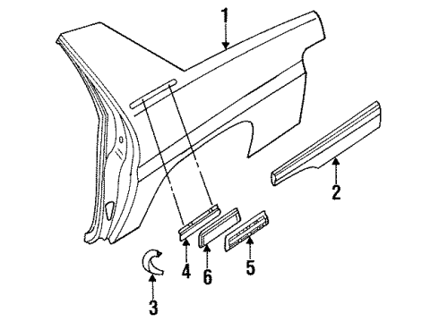 1994 Buick Roadmaster Quarter Panel & Components Diagram 1 - Thumbnail