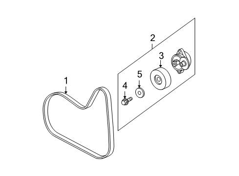 2004 Saturn Vue Tensioner Assembly, Drive Belt Diagram for 12634366