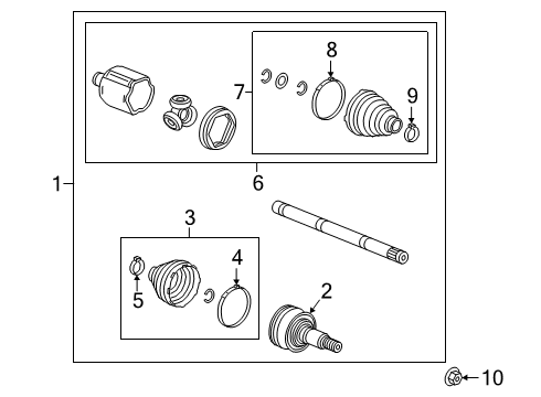 2019 Chevy Silverado 1500 Axle Components - Front Diagram