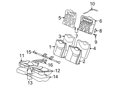 2003 Saturn Ion COVER ASM R/SEAT CUSH Diagram for 22721980