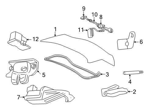 2003 Chevy Monte Carlo Lid Asm,Rear Compartment Diagram for 89025344