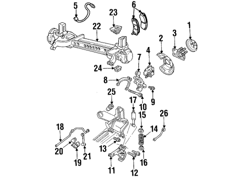 1999 Cadillac Eldorado Bolt/Screw, Rear Suspension Lower Control Arm Diagram for 3526231