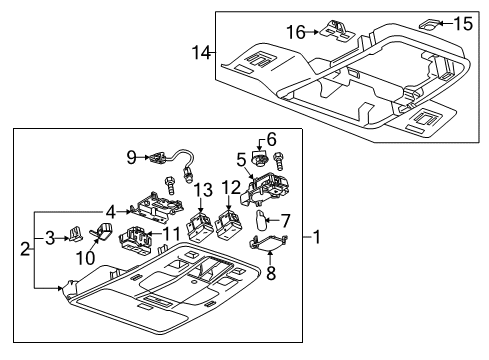 2015 Chevy Malibu Overhead Console Diagram 2 - Thumbnail