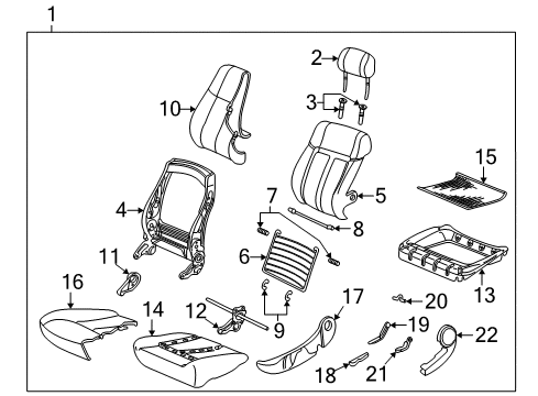 2000 Saturn LS2 Panel,Front Seat Cushion Side Finish *Light Oak Diagram for 90595256