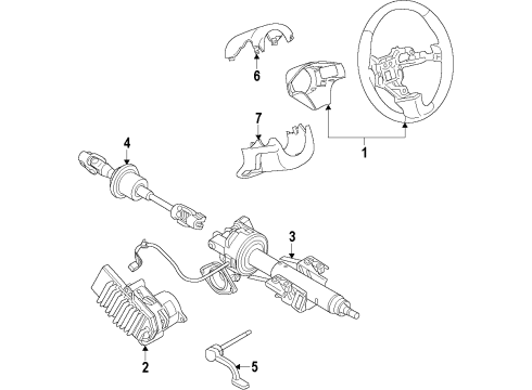 2014 Chevy Impala Column Assembly, Steering Diagram for 23162256