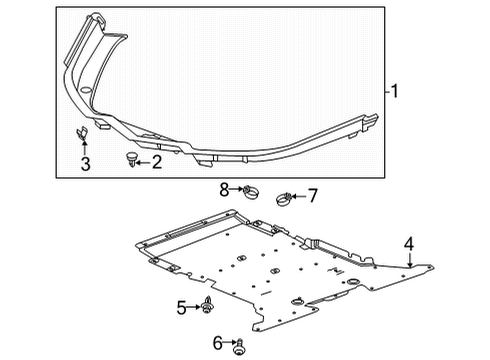 2023 Chevy Corvette Splash Shields Diagram 1 - Thumbnail