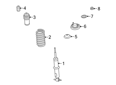 2008 Pontiac Solstice Struts & Components - Front Diagram