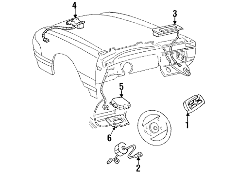 1997 Cadillac Eldorado Airbag,Steering Wheel Diagram for 16822095