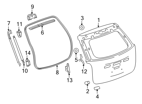 2015 GMC Terrain Lift Gate Diagram 1 - Thumbnail