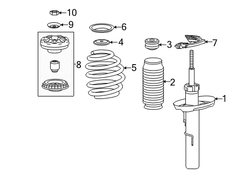 2018 Cadillac XTS Struts & Components - Front Diagram