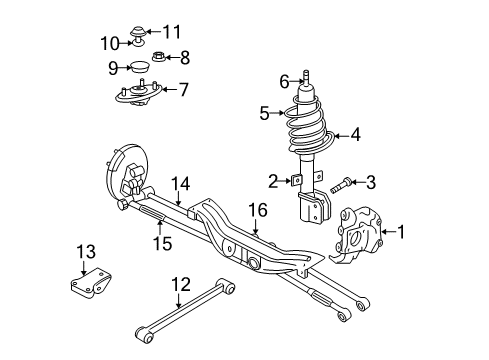 2011 Chevy Impala Rear Spring Assembly (Rh Proc) Diagram for 10391594