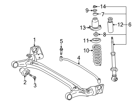 2006 Pontiac Vibe Rear Shock Absorber Kit Diagram for 88974638