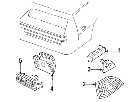 1993 Pontiac Sunbird Park & Side Marker Lamps Diagram 2 - Thumbnail