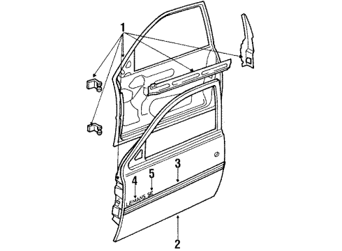 1989 Pontiac LeMans Nameplate,"Le",Door(Self Adhesive)(, Xk5,T5Q,T5N) Diagram for 90244692