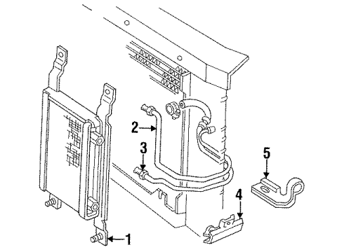 1994 Chevy Lumina Transmission Oil Cooler Upper Hose Assembly Diagram for 10192786